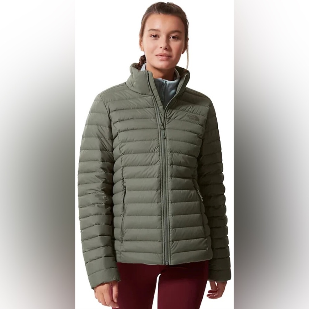 The North Face Green Down Stretch Jacket Lightweight Puffer XL